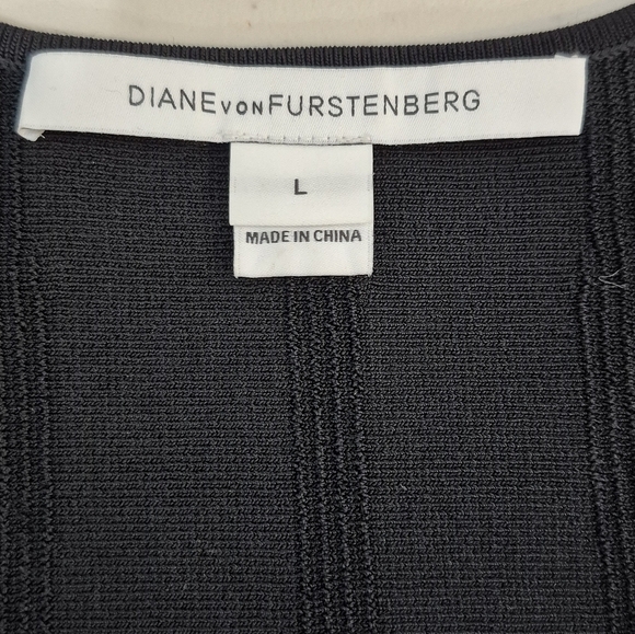 Diane von Furstenberg Ponte Knit Open Front Cropped Cardigan Topper - Size L - Picture 7 of 9